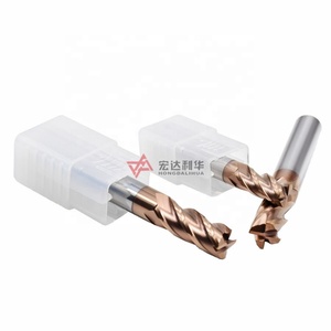 Molino de extremo de radio de esquina de 4mm de diámetro de carburo sólido 0,2mm <span class=keywords><strong>Rad</strong></span> 2-Flauta AIiTIN recubierto 45HRC para producto de uso general fresa - Product Image 4