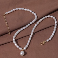 Collier de perles de mode blanc simple couleur véritable collier de perles d'eau douce naturelles personnalité Ins 5mm collier de perles de riz
