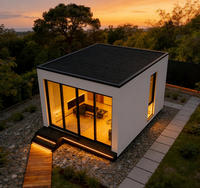 Maison préfabriquée moderne de luxe, petite et portable, en conteneur modulaire avec mur en verre, maison d'hôtes préfabriquée pour l'extérieur