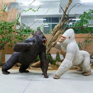 Hỗ Trợ Tùy Chỉnh Cuộc Sống Kích Thước Động Vật Sợi Thủy Tinh Gorilla Kích Thước Lớn Gorilla Bức Tượng Điêu Khắc Cho Công Viên Ngoài Trời Trang Trí Sân Vườn - Product Image 5