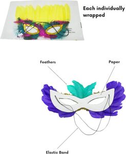 Máscaras de Mardi Gras DMAAI al por Mayor con Plumas Coloridas para Adultos, Hombres y Mujeres, Máscara de Carnaval para Disfraces y Fiestas de Máscaras - Product Image 5