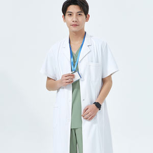 เสื้อกาวน์แพทย์แบบยูนิเซ็กซ์ สำหรับห้องผ่าตัด ระบายอากาศได้ดี สีขาว เหมาะสำหรับบุรุษ ทันตแพทย์ เด็ก เสื้อคลุมเภสัชกร ชุดคลุมแล็บ - Product Image 2