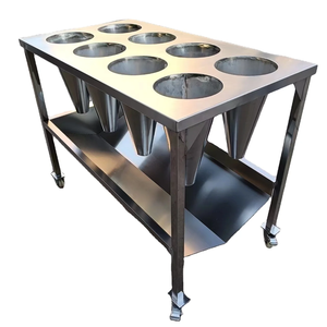 8 Cônes d'abattage de poulets en acier inoxydable 201, <span class=keywords><strong>Table</strong></span> de purge et d'abattage de volailles - Product Image 1