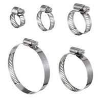 Kit de colliers de serrage à vis sans fin réglables en acier inoxydable 304, 6-29 mm (1/4 "-1-1/8 "), robustes, pour tuyaux de gaz et hottes de cuisine