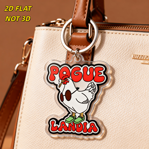 Divertido Llavero de Pollo Pague Landia, Gallo Genial con Gafas de Sol y Zapatillas, Colgante Acrílico para Llaves, Bolsos, Mochilas - Product Image 3