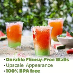 Gobelets en plastique jetables personnalisés de 20 oz en PET avec couvercles pour les magasins de boissons froides - Product Image 2