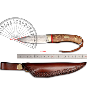 OEM tùy chỉnh Damascus lưỡi thép cắm trại ngoài trời săn bắn dao với gỗ xử lý sắc nét bền Survival công cụ - Product Image 2