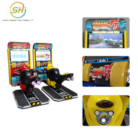 Machine de jeu de course haute définition à monnayeur avec simulation de conduite de moto TT, grande machine de divertissement de 32 pouces