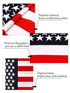 Pañuelo Multifuncional Personalizado con Bandera Americana, Pañuelo Transpirable de Poliéster, Pañuelos de Moda Patriótica para Eventos al Aire Libre - Product Image 5