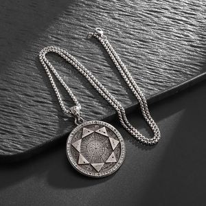 Collar con Colgante del Sello de Salomón, Círculo Mágico de los Siete Ángeles, Amuleto de la Suerte Vintage Punk Personalizado para Hombre, Regalo de Joyería - Product Image 2