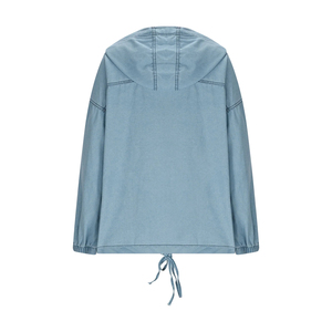 Sudadera con Capucha de Estilo Denim para Mujer, Tejida, ODM, con Logotipo Frontal, Ropa Urbana Cómoda para Primavera, Otoño e Invierno - Product Image 6