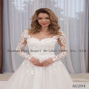 Vestido de novia moderno y elegante hasta el suelo vestido de novia de tren 2016 - Product Image 3