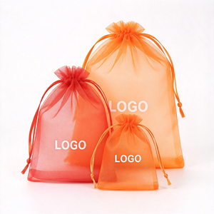 Pochette en organza personnalisée avec logo d'usine, sac cadeau en maille transparente, vente en gros, pour mariage, bonbons, bijoux, emballage - Product Image 6