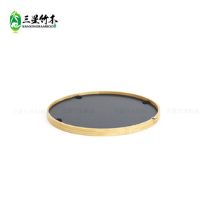 Bamboo-framed round custom <b>mirror</b>, wall-mounted combination <b>mirror</b> in various sizes, bathroom <b>mirror</b>, creative decorative - Product Image 2