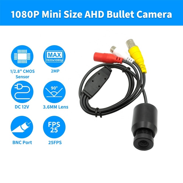 18*23mm Mini Size AHD Bullet Camera 1080P No Distortion Lens CCTV Security Analog Camera