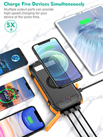 Camping en plein air étanche double USB chargeur solaire banque d'énergie solaire vente chaude aux états-unis 20000mah avec boussole OEM réel 20000mah