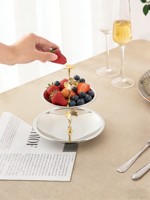 Vente directe d'usine de plats à dîner ronds en acier inoxydable double couche durables avec décorations en forme de papillon en acier inoxydable