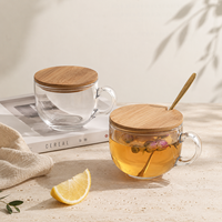 Bouteille en verre transparent de 400 ml avec poignée et large ouverture, personnalisable avec logo, pour yaourt, dessert, flocons d'avoine, petit-déjeuner, emballage alimentaire, vente en gros, Bolong