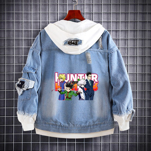 <span class=keywords><strong>Hunter</strong></span> <span class=keywords><strong>X</strong></span> <span class=keywords><strong>Hunter</strong></span> Anime Veste hisoka lâche décontracté sweat à capuche en jean chasseur à temps plein anime veste en jean - Product Image 3