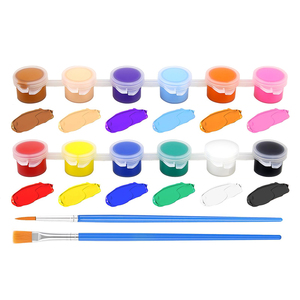 Peinture acrylique pour enfants en gros, non toxique, bon marché, mini 3 ml, 12 couleurs, pot <span class=keywords><strong>à</strong></span> bande, séchage rapide, soluble dans l'eau - Product Image 1