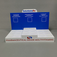 Présentoir de vitamines à vis sur mesure, présentoir de bouteilles de vitamines acryliques blanc de luxe avec impression UV