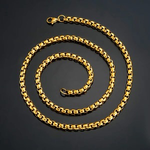 1 pièce, chaîne en acier inoxydable de couleur or, épaisseur 2 mm/3 mm/4 mm/5 mm, collier classique à maillons pour homme et femme - Product Image 4