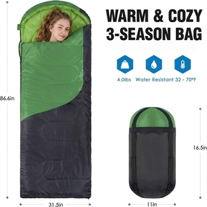 Sac de couchage enveloppant léger et imperméable 4 saisons avec sac de compression – Offre Spéciale - Product Image 5