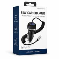 Chargeur de voiture rapide USB C PD 30W PPS 33W QC 18W 51W 12V en ABS ignifuge, directement de l'usine OEM ODM