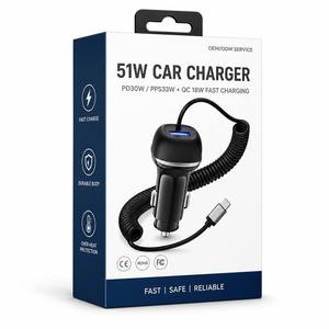 โรงงาน OEM ODM ผลิตโดยตรง ที่ชาร์จในรถยนต์แบบ USB C PD 30W PPS 33W QC 18W 51W 12V  วัสดุ PC ABS ทนไฟ ชาร์จเร็ว - Product Image 5