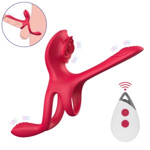 Mainan Dewasa Rose Masturbation untuk Pasangan, Stimulasi Klitoris, Kunci Gairah, Cincin Vibrator Halus untuk Pria - Product Image 1