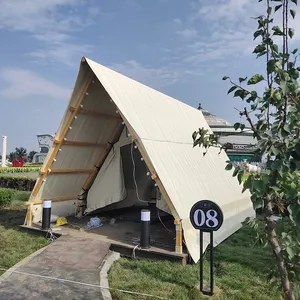 Açık otel ile kamp su geçirmez tuval çadır Glamping büyük aile Safari çadırı