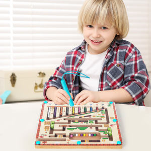 <span class=keywords><strong>Giochi</strong></span> Educativi <span class=keywords><strong>Montessori</strong></span> in <span class=keywords><strong>Legno</strong></span> Unisex per Bambini 4-6 Anni, Gioco del Labirinto con Perline, Sfide Cognitive <span class=keywords><strong>di</strong></span> Logica e Numerazione - Product Image 2