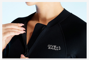 Traje de neopreno Top Hombres Mujeres 1,5mm Chaqueta de neopreno Chaleco de manga larga Cremallera frontal Camisa DE BUCEO Traje húmedo W930 - Product Image 6