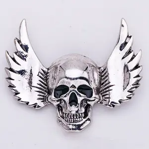 Fashion Bone Brooches Jacket Bag Hat Vest Metal Badge Wings Punk Pins Halloween Party Costume Accessories Lapel Pin