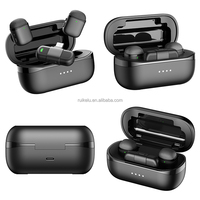 Mikrofon Lavalier Nirkabel M10Pro 1to2 DSP Peredam Kebisingan untuk Siaran Langsung/Studio/Vlog Luar Ruangan Mikrofon Kerah Mini
