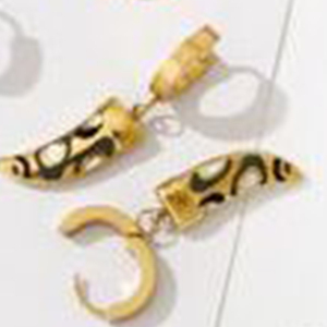 Boucles d'oreilles rectangulaires peintes tendance en acier inoxydable, faites à la main, lot de 12 pièces, bijoux de mode pour femmes, accessoires - Product Image 4