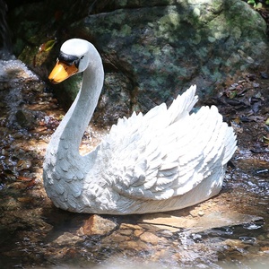Resina decoración de jardín blanco tamaño Cisne estatuilla resina figuras de la vida como <span class=keywords><strong>swan</strong></span> garden escultura $ - Product Image 4