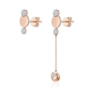 Pendientes largos de oro auténtico de 18 quilates más vendidos, pendientes de piedra de diamante en forma de corazón para mujer, producto de alta calidad - Product Image 2