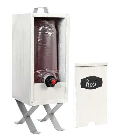 와인 구석 나무 와인 칵테일 박스 디스펜서, 장식용, 자연 단열, 충전 가능한 아이스 팩 음료 가방