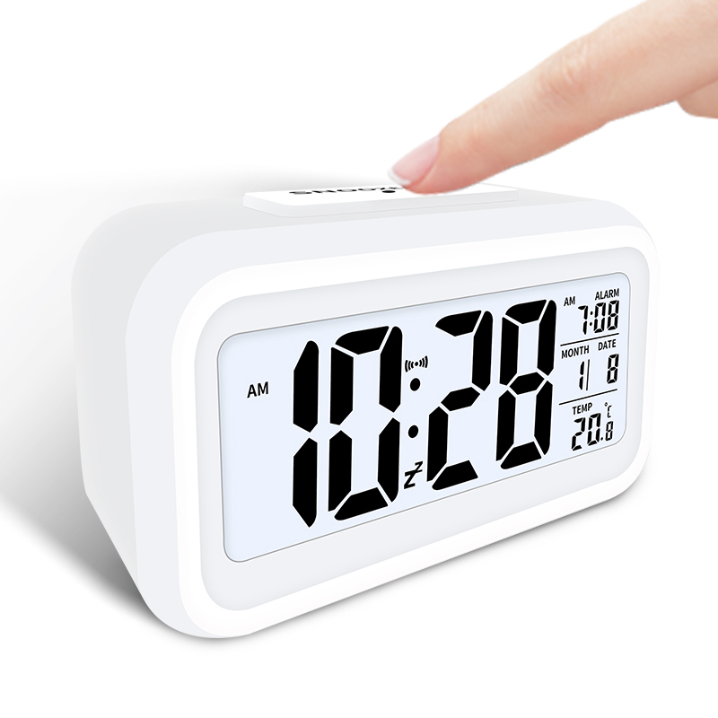 Large LCD Backlight Display Digital Alarm Clock, Electronic Clock, Home Office, Travel, Desktop Decor с Thermometer