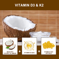 Suplemento Alimenticio para Adultos, Directo de Fábrica, 30/60/90 Cápsulas Blandas de Vitamina D3+K2, Excluye Recién Nacidos