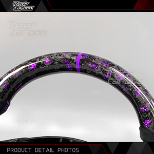 Volante in Fibra di Carbonio Forgiata Personalizzato Stile Sportivo Viola per Chevrolet <span class=keywords><strong>Corvette</strong></span> Z06 2005-2013 Camaro SS <span class=keywords><strong>Corvette</strong></span> C6 C7 C8 - Product Image 5