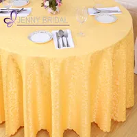 DMP03A jaune couvertures de table fête mariage polyester art déco nappe