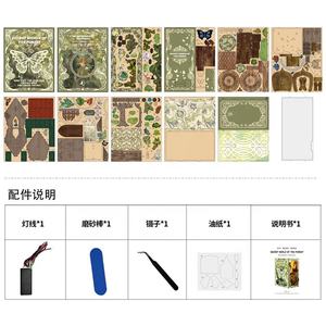 Personalizado bosque DIY construir 3D rompecabezas de madera ensamblado modelo en miniatura juguete nuevo libro rincón casa verde libro rincón - Product Image 6