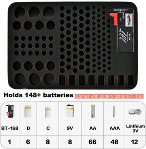 Toptan sert kabuk pil saklama kutusu 148 piller için özel taşınabilir eva taşıma çantası çanta tutucu için pil test cihazı BT - Product Image 5