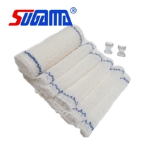 Pansement médical pour plaies, bandage élastique en crêpe rouge, bandage en crêpe couleur naturelle