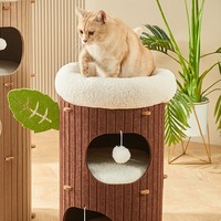 Haute Qualité Chat Escalade Arbre Personnalisé Condo Mignon Chaton Arbres En Gros Pet Fournitures Meubles Chat Tour Maison pour Multi Chats