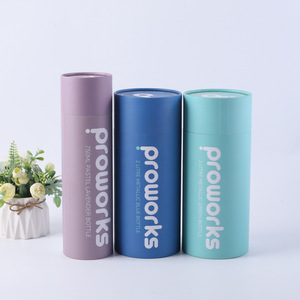 Botella de agua aislada a todo color de diseño personalizado, cilindro biodegradable, caja de cartón, embalaje de tubo de papel <span class=keywords><strong>Proworks</strong></span> - Product Image 2