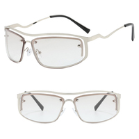 Lunettes DL 2025 Nouveauté Y2K, Lunettes de soleil œil de chat carrées, Monture métallique ajourée, Verres dégradés UV400, Personnalisation du logo