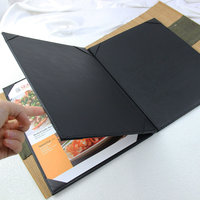 Couverture de menu en cuir A4 A5 A6 de taille personnalisée Porte-menu de table de restaurant Hôtel Bar Salon École Porte-certificat en cuir